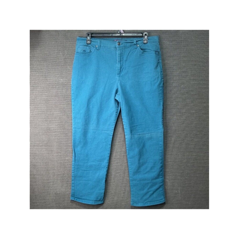 Gloria Vanderbilt Amanda Women's Teal Jeans Size 18S Cotton Spandex Classic Fit